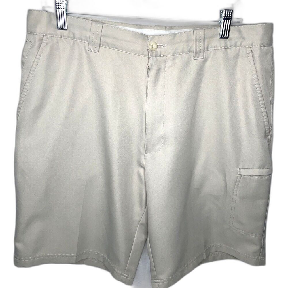 PGA Tour Chino Golf  Mens Shorts Beige Size 34 Casual Comfy Athletic Sporty